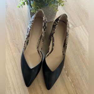 1.State Women Black Snake Leather Selim Heel Pumps 7